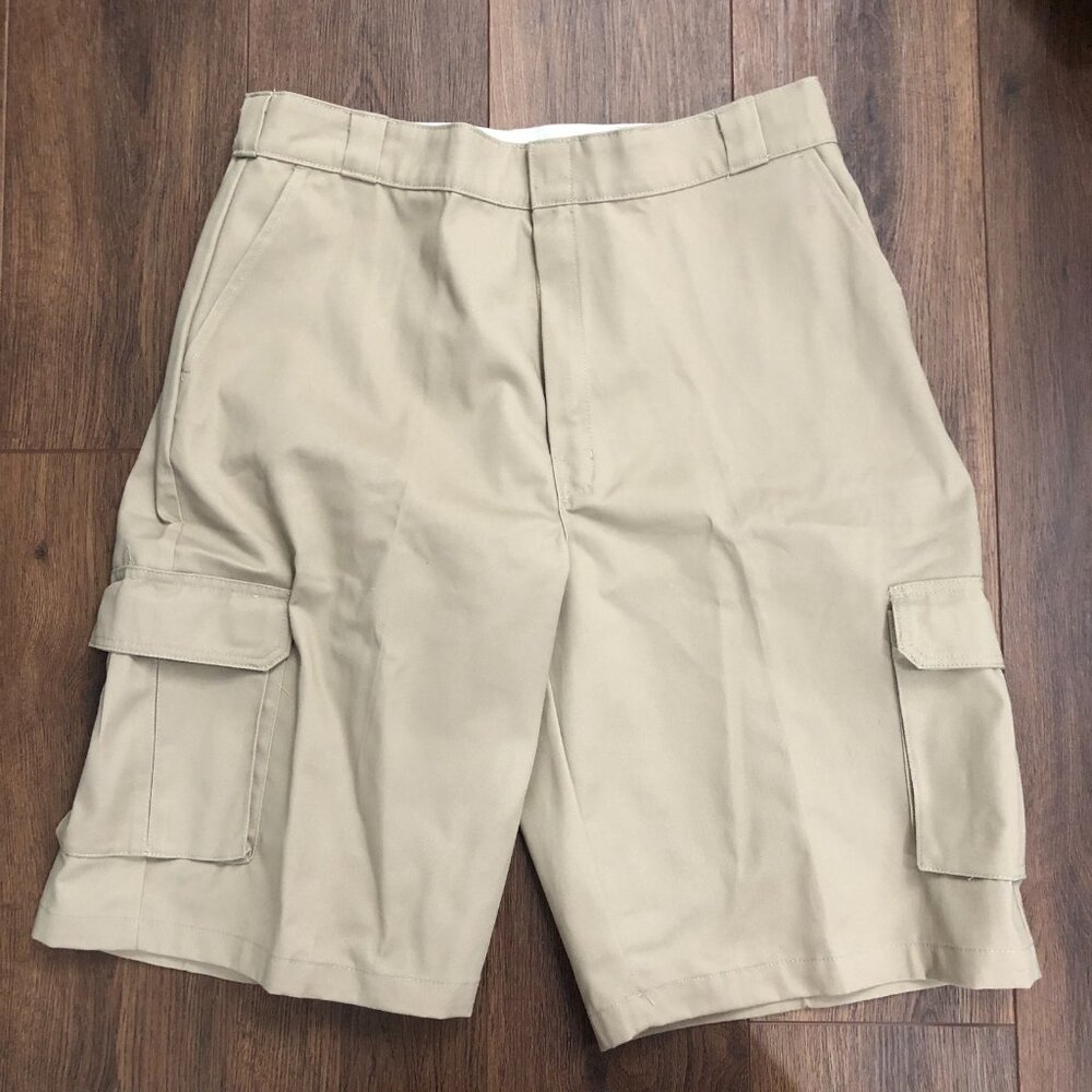 DICKIES 13in Twill Loose Fit Cargo Work Shorts Multi Pocket Mens Sz 38 Sand